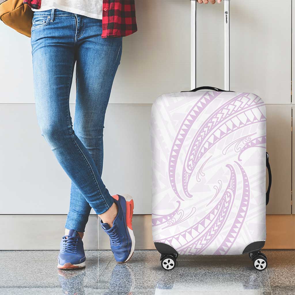 White Sunday Lotu Tamaiti Luggage Cover Polynesian Wave Pastel Mauve - Polynesian Pride