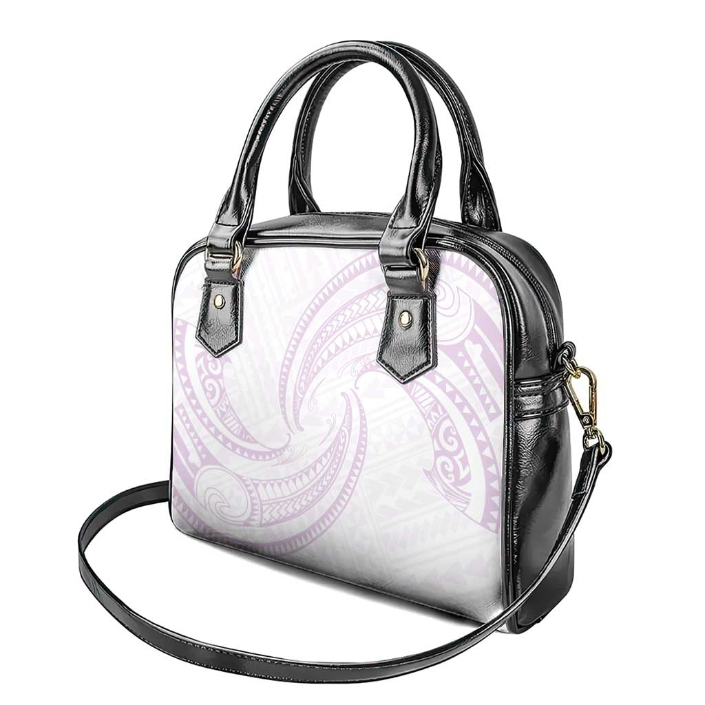 White Sunday Lotu Tamaiti Shoulder Handbag Polynesian Wave Pastel Mauve LT9 - Polynesian Pride