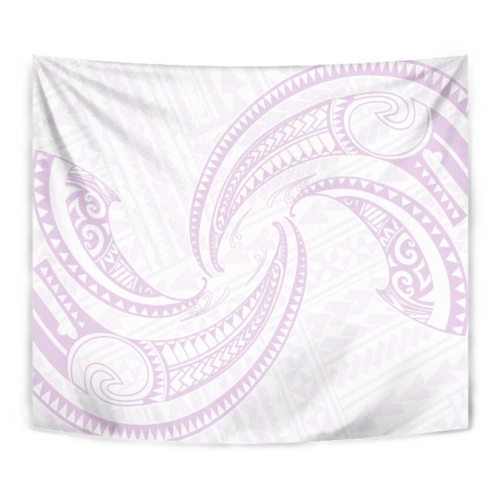 White Sunday Lotu Tamaiti Tapestry Polynesian Wave Pastel Mauve LT9 - Polynesian Pride