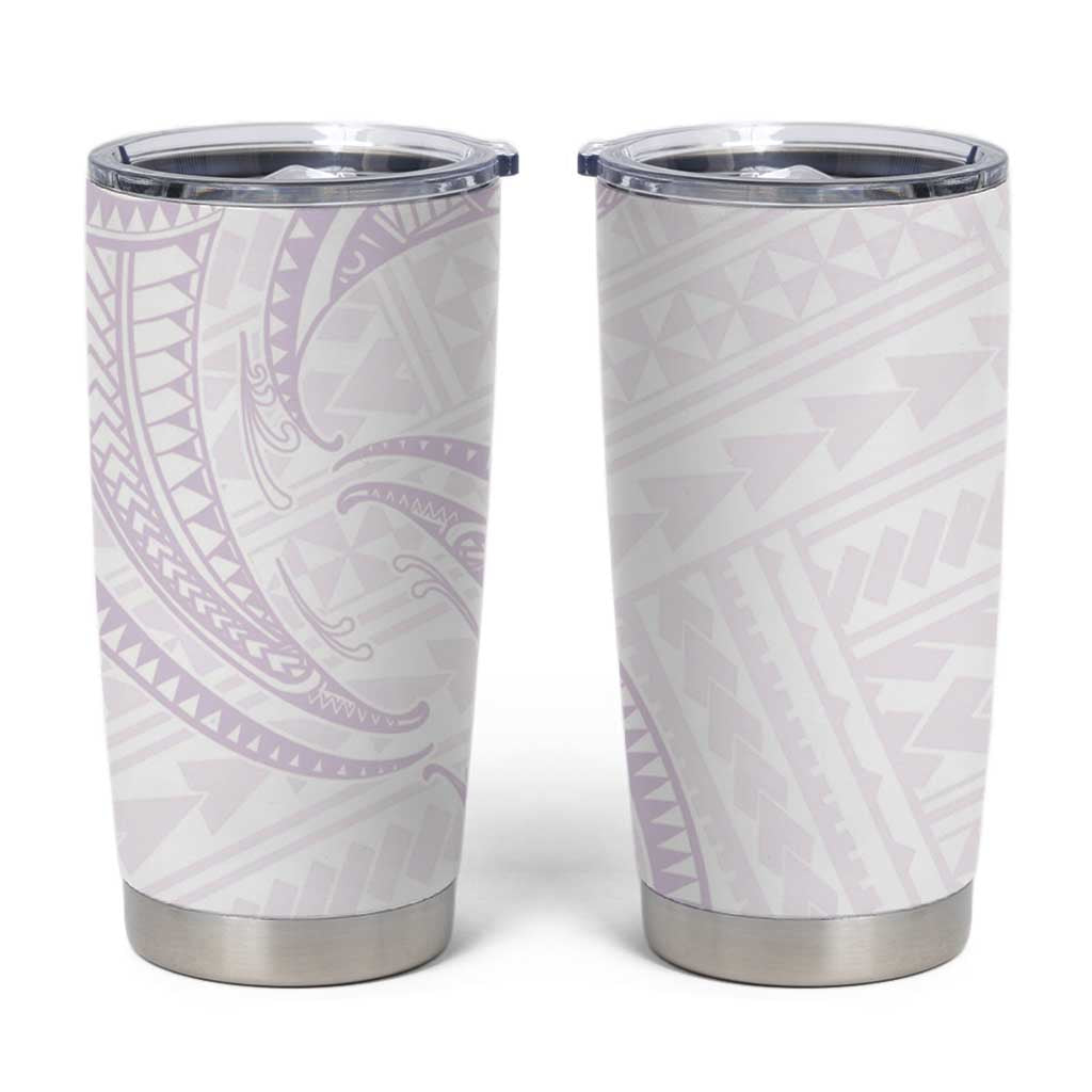 White Sunday Lotu Tamaiti Tumbler Cup Polynesian Wave Pastel Mauve LT9 Mauve - Polynesian Pride