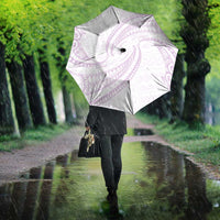 White Sunday Lotu Tamaiti Umbrella Polynesian Wave Pastel Mauve - Polynesian Pride