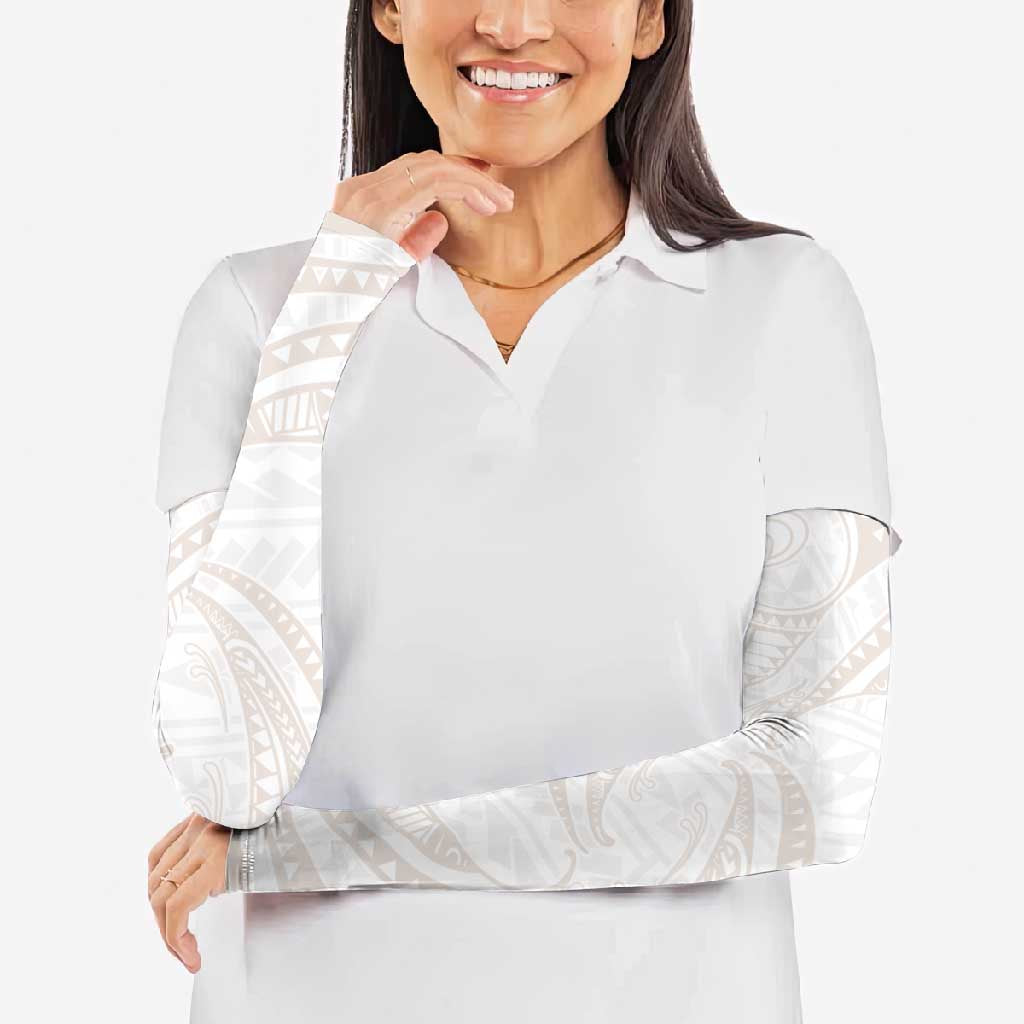 White Sunday Lotu Tamaiti Arm Sleeves Polynesian Wave Pastel Nude LT9 - Polynesian Pride