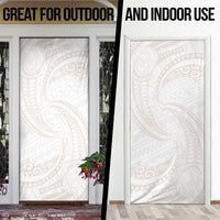 White Sunday Lotu Tamaiti Door Cover Polynesian Wave Pastel Nude LT9 - Polynesian Pride