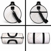 White Sunday Lotu Tamaiti Duffle Bag Polynesian Wave Pastel Nude