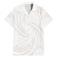 White Sunday Lotu Tamaiti Family Matching Mermaid Dress and Hawaiian Shirt Polynesian Wave Pastel Nude LT9 Dad's Shirt - Short Sleeve Nude - Polynesian Pride
