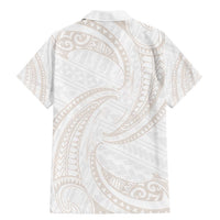 White Sunday Lotu Tamaiti Family Matching Mermaid Dress and Hawaiian Shirt Polynesian Wave Pastel Nude LT9 - Polynesian Pride