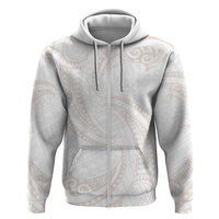 White Sunday Lotu Tamaiti Hoodie Polynesian Wave Pastel Nude - Polynesian Pride