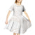 White Sunday Lotu Tamaiti Kid Short Sleeve Dress Polynesian Wave Pastel Nude - Polynesian Pride