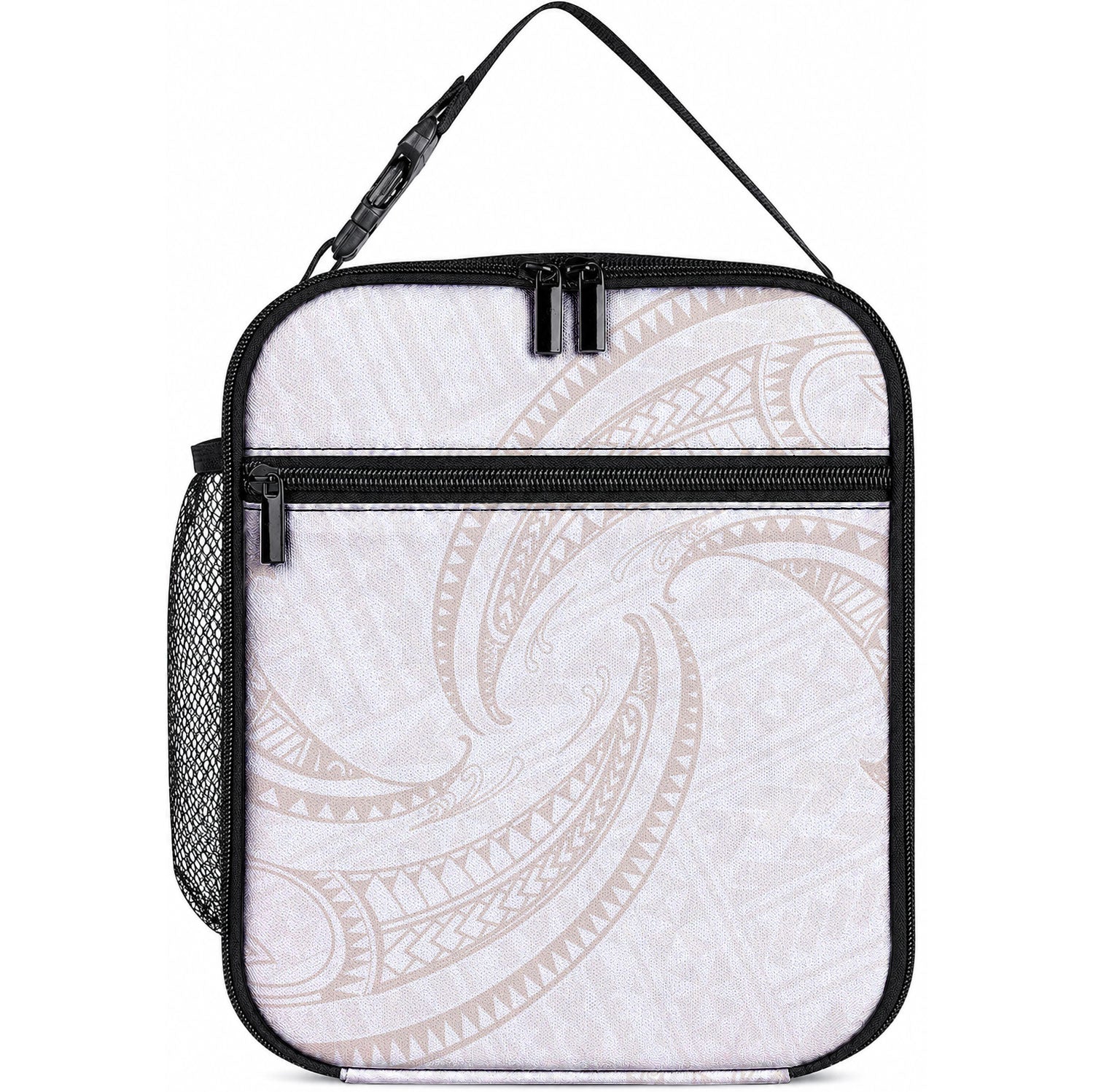 White Sunday Lotu Tamaiti Lunch Bag Polynesian Wave Pastel Nude LT9 10.2 × 8.3 × 4.3 inch Nude - Polynesian Pride