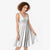 White Sunday Lotu Tamaiti Midi Dress Polynesian Wave Pastel Nude - Polynesian Pride