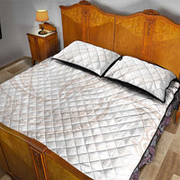 White Sunday Lotu Tamaiti Quilt Bed Set Polynesian Wave Pastel Nude - Polynesian Pride