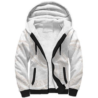 White Sunday Lotu Tamaiti Sherpa Hoodie Polynesian Wave Pastel Nude - Polynesian Pride