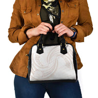 White Sunday Lotu Tamaiti Shoulder Handbag Polynesian Wave Pastel Nude - Polynesian Pride
