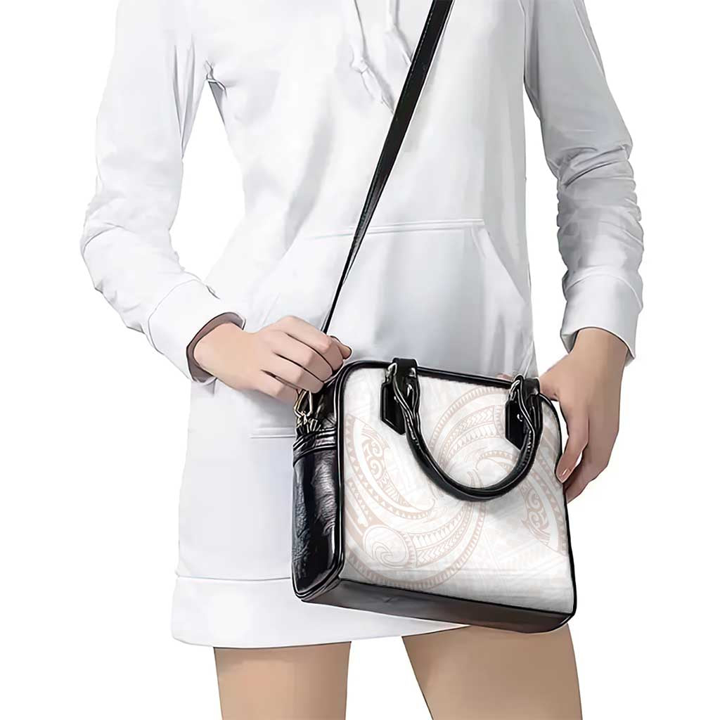 White Sunday Lotu Tamaiti Shoulder Handbag Polynesian Wave Pastel Nude - Polynesian Pride