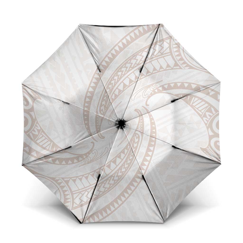 White Sunday Lotu Tamaiti Umbrella Polynesian Wave Pastel Nude LT9 One Size Folded 11.42 inch Opened Diameter 37.4 inch Nude - Polynesian Pride
