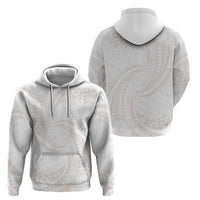 White Sunday Lotu Tamaiti Zip Hoodie Polynesian Wave Pastel Nude - Polynesian Pride