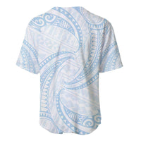 White Sunday Lotu Tamaiti Baseball Jersey Polynesian Wave Pastel Sky Blue LT9 - Polynesian Pride
