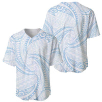 White Sunday Lotu Tamaiti Baseball Jersey Polynesian Wave Pastel Sky Blue LT9 - Polynesian Pride