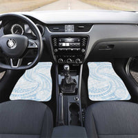 White Sunday Lotu Tamaiti Car Mats Polynesian Wave Pastel Sky Blue - Polynesian Pride