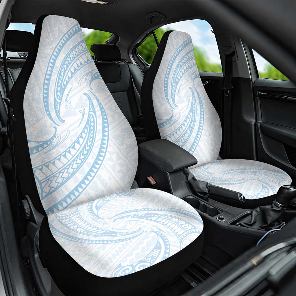 White Sunday Lotu Tamaiti Car Seat Cover Polynesian Wave Pastel Sky Blue LT9 One Size Blue - Polynesian Pride