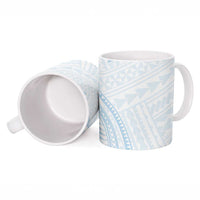 White Sunday Lotu Tamaiti Ceramic Mug Polynesian Wave Pastel Sky Blue - Polynesian Pride