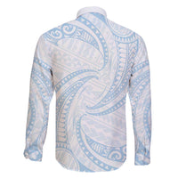 White Sunday Lotu Tamaiti Family Matching Short Sleeve Bodycon Dress and Hawaiian Shirt Polynesian Wave Pastel Sky Blue LT9 - Polynesian Pride