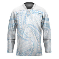 White Sunday Lotu Tamaiti Hockey Jersey Polynesian Wave Pastel Sky Blue - Polynesian Pride