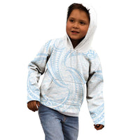 White Sunday Lotu Tamaiti Kid Hoodie Polynesian Wave Pastel Sky Blue LT9 - Polynesian Pride