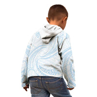 White Sunday Lotu Tamaiti Kid Hoodie Polynesian Wave Pastel Sky Blue LT9 - Polynesian Pride