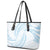 White Sunday Lotu Tamaiti Leather Tote Bag Polynesian Wave Pastel Sky Blue - Polynesian Pride