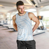 White Sunday Lotu Tamaiti Men Tank Top Polynesian Wave Pastel Sky Blue LT9 Blue - Polynesian Pride