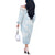White Sunday Lotu Tamaiti Off The Shoulder Long Sleeve Dress Polynesian Wave Pastel Sky Blue - Polynesian Pride