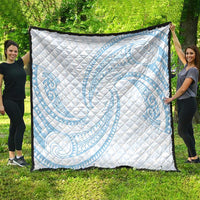 White Sunday Lotu Tamaiti Quilt Polynesian Wave Pastel Sky Blue LT9 - Polynesian Pride