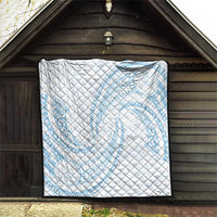 White Sunday Lotu Tamaiti Quilt Polynesian Wave Pastel Sky Blue LT9 - Polynesian Pride