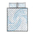 White Sunday Lotu Tamaiti Quilt Bed Set Polynesian Wave Pastel Sky Blue - Polynesian Pride