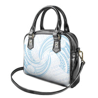 White Sunday Lotu Tamaiti Shoulder Handbag Polynesian Wave Pastel Sky Blue - Polynesian Pride