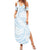 White Sunday Lotu Tamaiti Summer Maxi Dress Polynesian Wave Pastel Sky Blue - Polynesian Pride