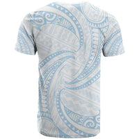 White Sunday Lotu Tamaiti T Shirt Polynesian Wave Pastel Sky Blue LT9 - Polynesian Pride