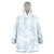 White Sunday Lotu Tamaiti Wearable Blanket Hoodie Polynesian Wave Pastel Sky Blue - Polynesian Pride