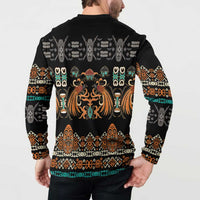Black Batik Papua-inspired Pattern Button Sweatshirt - Polynesian Pride