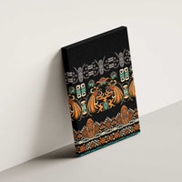 Black Batik Papua-inspired Pattern Canvas Wall Art - Polynesian Pride