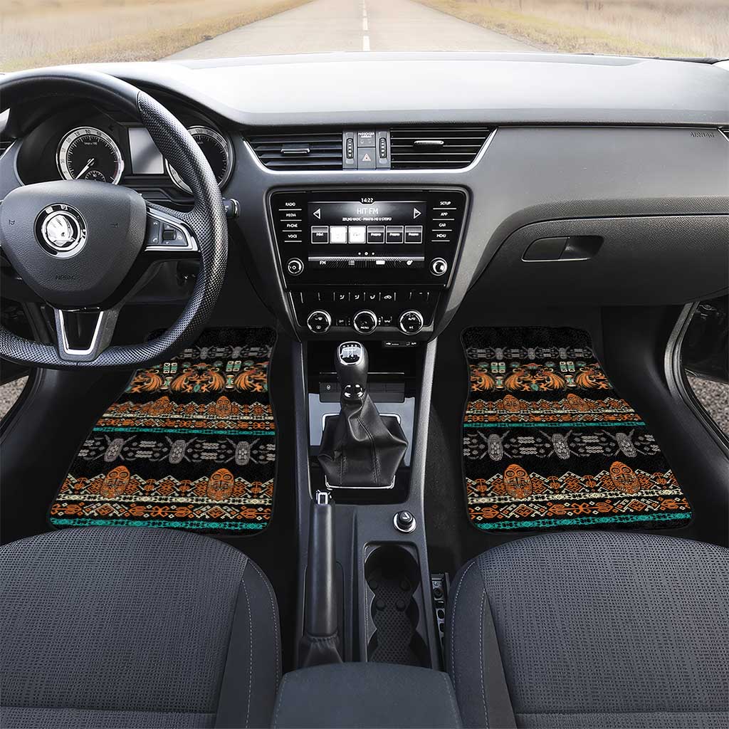 Black Batik Papua-inspired Pattern Car Mats - Polynesian Pride