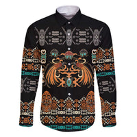 Black Batik Papua-inspired Pattern Family Matching Off The Shoulder Long Sleeve Dress and Hawaiian Shirt - Polynesian Pride