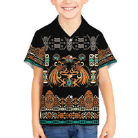 Black Batik Papua-inspired Pattern Family Matching Off Shoulder Maxi Dress and Hawaiian Shirt - Polynesian Pride