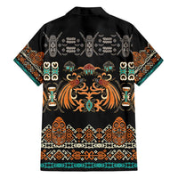 Black Batik Papua-inspired Pattern Family Matching Off Shoulder Short Dress and Hawaiian Shirt - Polynesian Pride