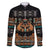 Black Batik Papua-inspired Pattern Family Matching Off Shoulder Short Dress and Hawaiian Shirt - Polynesian Pride