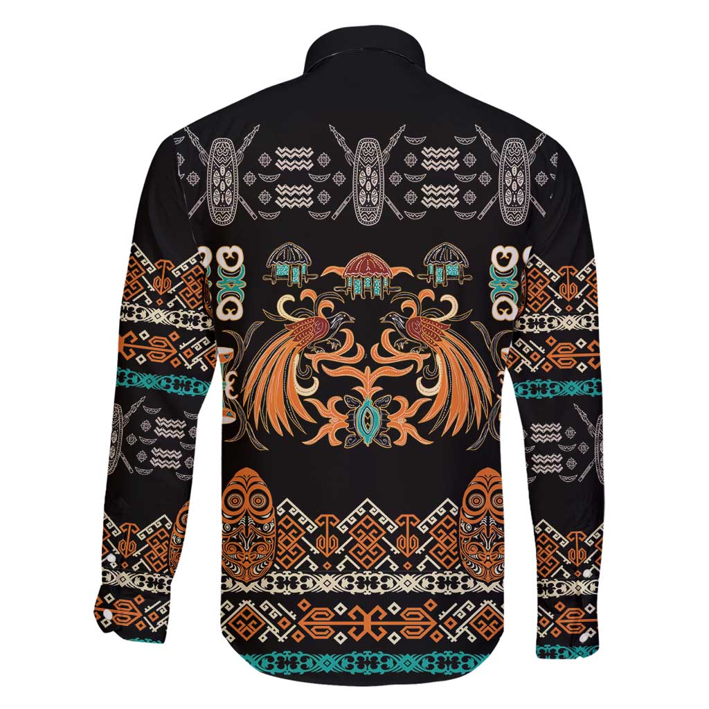 Black Batik Papua-inspired Pattern Family Matching Puletasi and Hawaiian Shirt - Polynesian Pride