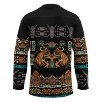 Black Batik Papua-inspired Pattern Hockey Jersey - Polynesian Pride