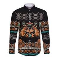 Black Batik Papua-inspired Pattern Long Sleeve Button Shirt - Polynesian Pride