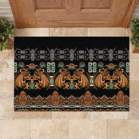 Black Batik Papua-inspired Pattern Rubber Doormat - Polynesian Pride